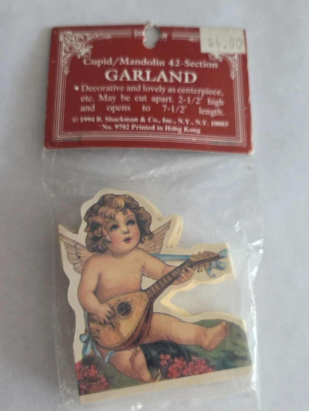 Vintage Angel Cherub Holiday Die-Cut Ornaments Garland Paper Lot 1993 & 1994